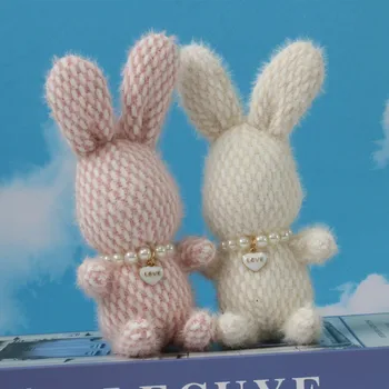 реалистичен нов сладък заек висулка във формата на зайче с добро качество Изискано бижу Успокояваща Кукла коледен подарък за рожден ден, двойката сватбен подарък