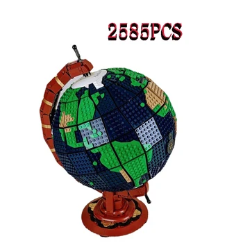 2585 БР. Глобус, Съвместим с 21332 Идеи, Карта на Земното кълбо, Модел, Строителни блокове, Тухли, Технически и MOC на Тухли, Играчки, Детски Подарък