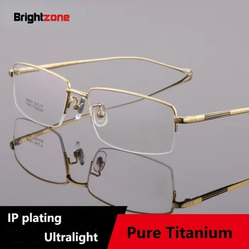 Brightzone Половината Полуобода Оптични Предписани Очила, Рамки За Очила, От Чист Титан Модерни Мъжки Слънчеви Очила Brillen Украйна Tmall