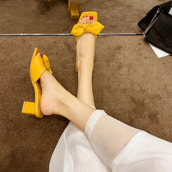 Дамски Сандали на дебел ток с квадратни пръсти, Новост 2020 година, корейската версия на универсалните женски онлайн сандали на среден ток, Zapatos Mujer