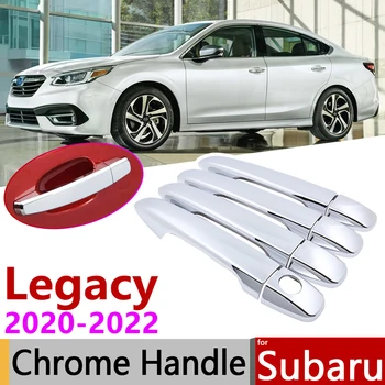 за Subaru Legacy MK7 2020 ~ 2022 Луксозна Хромирана Външна Врата копчето на Кутията автоаксесоари Етикети Тапицерия Комплект от 4 врати 2021